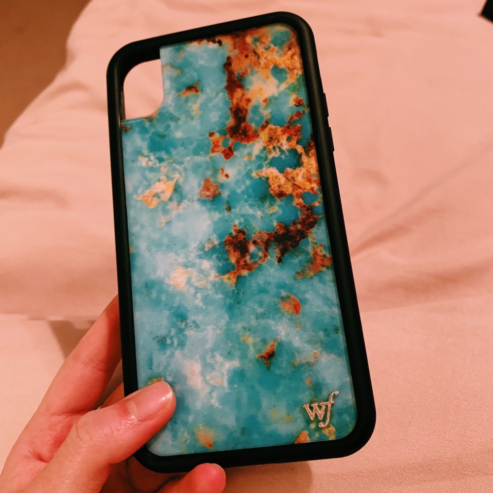 iPhone XR turquoise wildflower case